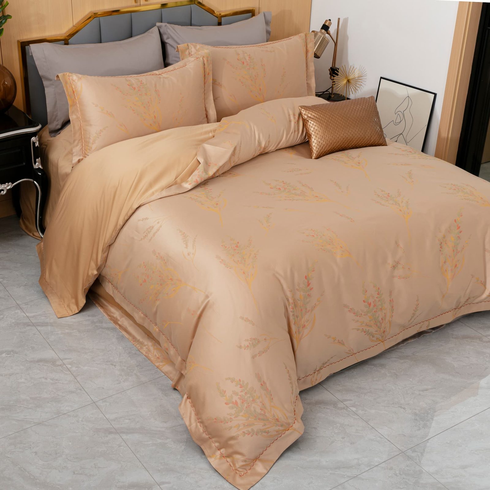 Cotton yarn-dyed jacquard bedding application